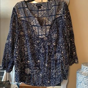 Three quarter length sleeve floral top